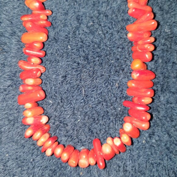 Bold Vintage Indian Genuine Red Coral & 925 Sterling Silver Pendant Necklace - Picture 16 of 16